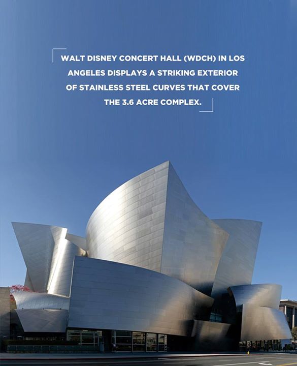 Artistic Architecture:
The Walt Disney Concert Hall at 111 South Grand Avenue in Downtown of Los Angeles, California, is the fourth hall of the Los Angeles Music Center and was designed by Frank Gehry. It opened on October 24, 2003.

Source:  wikipedia.org