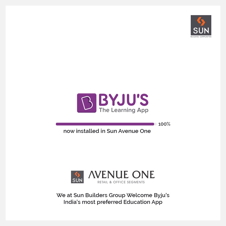 When India’s most preferred education app decides to install its office in Ahmedabad.

#SunAvenueOne #Ahmedabad #SunBuildersGroup #Gujarat #RealEstate #SunBuilders