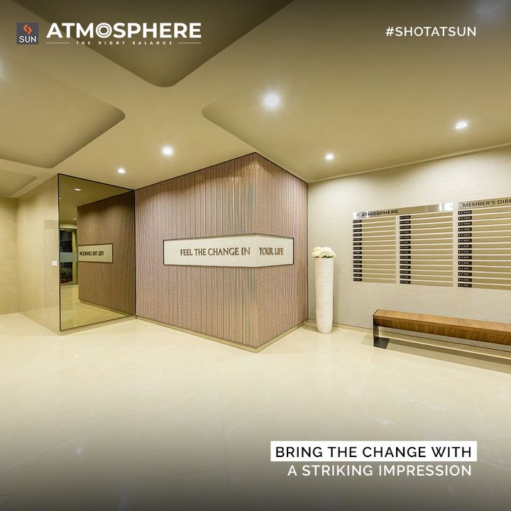 Consider the entrance foyer design your opportunity to sweep guests off their feet at Sun Atmosphere. It is so because the foyer area sets the tone for the rest of your home.

This transient place that has been designed with finesse reflects an exquisite décor that accents and boosts the overall ambience.

For Details Call: +91 99789 32061

Location: Central Shela
Status: Under Construction
Architect: @hm.architects

#SunBuildersGroup #SunBuilders #SunAtmosphere #LivingAtmosphere #Residential #Retail #Homes #Shela #2BHK #3BHK #realestateahmedabad