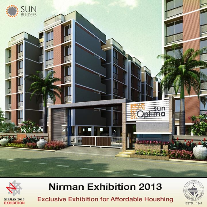 Sun Builders Group invites you to NIRMAN-2013 - An exclusive exhibition for affordable housing schemes in #Gujarat. 
From 25th to 28th October at GICEA, Nirman Bhavan, Opp. Law Garden, Ahmedabad. 
Find us at Stall no L2&3 between 11:00 am - 7:00 pm.