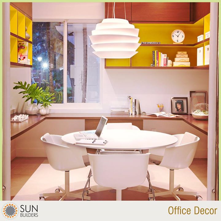 Add a touch of warmth and excitement to your office space by using dashes of tropical colors to complement the professional settings. Stay tuned for more #Decor #Tips from Sun Builders Group