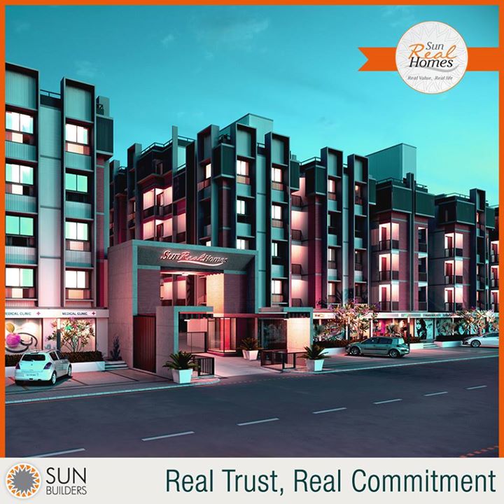 Sun Builders Group bring you Sun Real Homes - spacious 1 & 2BHK #homes styled with top-notch #lifestyle #amenities, Sun Real Homes translates your dream of fine living into a blissful reality.