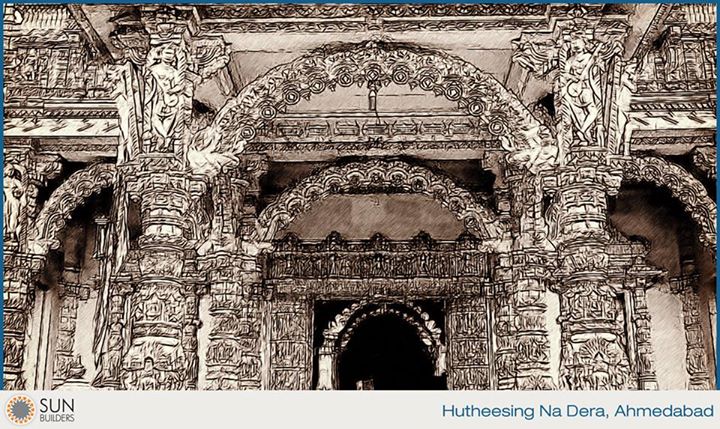 Dedicated to Dharmanatha, the fifteenth Jain Tirthankar, Hutheesing na Dera built in 1848 is adorned with ornate carvings and is one of Ahmedabad's most well known Jain temples. #Ahmedabad #Heritage #Landmark