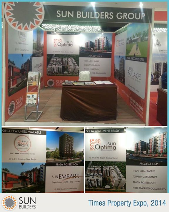 Visit the Sun Builders Group Stall at Times Property Expo 2014 on the 12th and 13th of April between 10 am to 7 pm at The Grand Bhagwati.