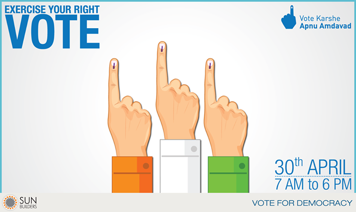 As citizens, voting is not only our biggest right but also a very important responsibility. Every vote counts. Be sure yours is one of them! #vote #Ahmedabad #getinked #democracy