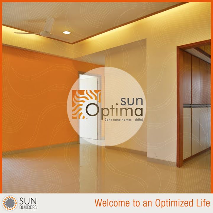 Live an optimized life at Sun Optima - 2 BHK Nano Homes by Sun Builders Group. Sample house ready for viewing. For details call +91 830 666 4888. #affordable #stylish #optimizedliving
