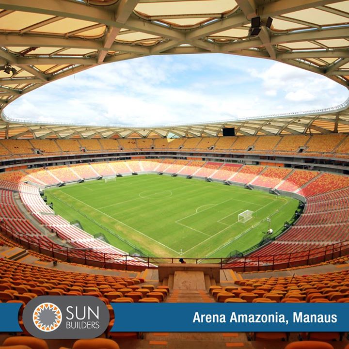 Built for the FIFA World Cup 2014, Arena Amazonia has a capacity of over 44000. Located in the heart of the Amazonian rain forests, the stadium, shaped like a straw basket - a product indigenous to the region, has been designed by German architecture firm gmp Architekten and uses sustainable building techniques. #architecture