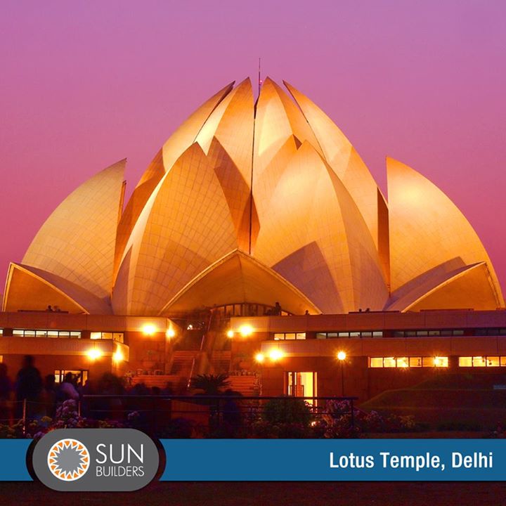 The Bahá'í House of Worship, better known as the Lotus Temple, is located at Bahapur near the Kalkaji area of New Delhi. Shaped in the form of a blooming lotus, the structure was designed by architect Fariborz Sahba and completed in 1986. Read more at http://goo.gl/nMuibV #landmark #lotus #architecture