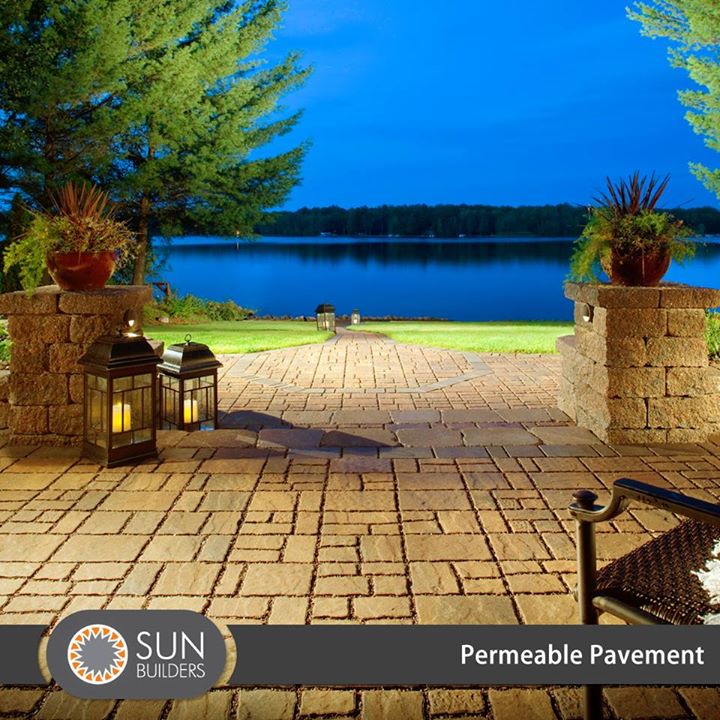 Permeable paving has become a major part of artistic, practical and efficient garden design. It can be set into patterns with grooves for water to permeate the soil beneath and be stored-in for watering the surrounding landscape. #smartdesign #garden #pavement