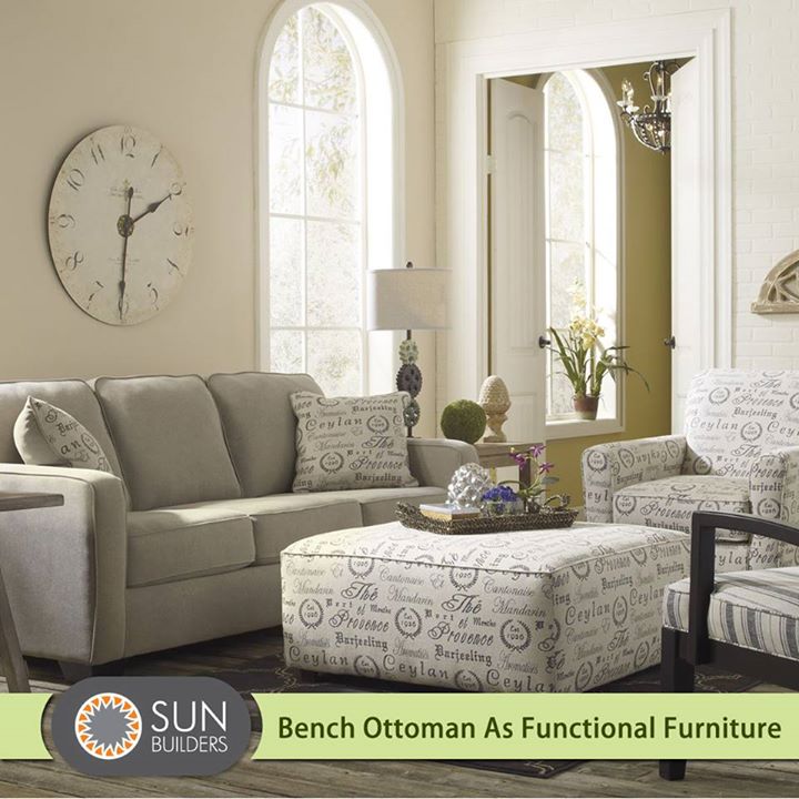 Whether you top them with a serving tray or use them as extra seating, an upholstered bench #ottoman offers the perfect solution for your space. #Home #Decor