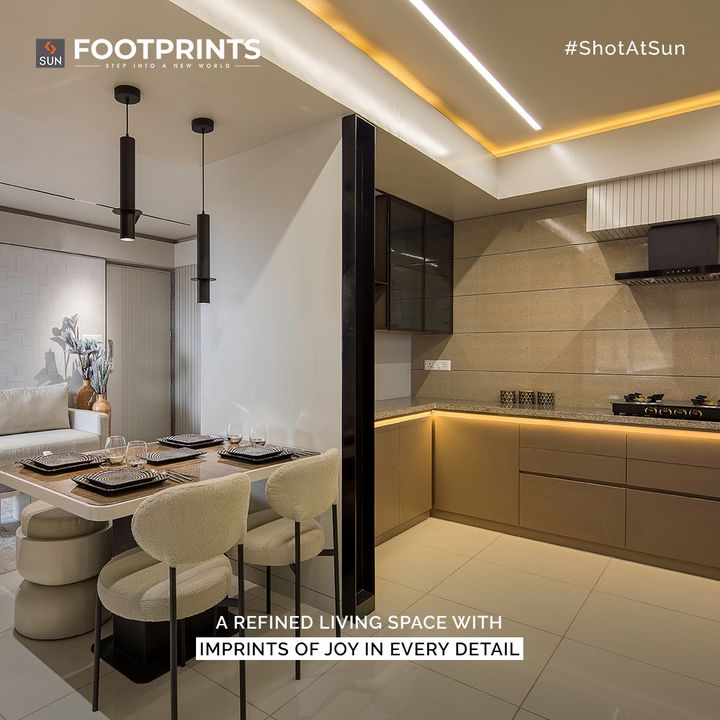 Sun Footprint's architectural plan reflects our efforts to enable families to treasure the joy of shared moments in the dining & kitchen area, within its 2BHK abodes.

For Details Call: +91 99789 32073
Location: Shela Extension
Status: Under Construction

Sample Home Ready - Book Your Visit

#SunBuildersGroup #SunBuilders #2BHKHomes #StepSetHome #ProjectInMaking #Shela #ShelaExtension #SunBuilders #RealEstate #SunFootprints #Ahmedabad #Gujarat