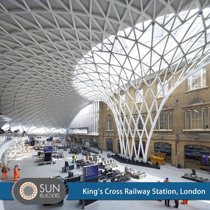 London's King's Cross station's revamped western concourse, especially its intricately designed white steel lattice roof makes it a spectacular sight for all. #Amazing #Architecture