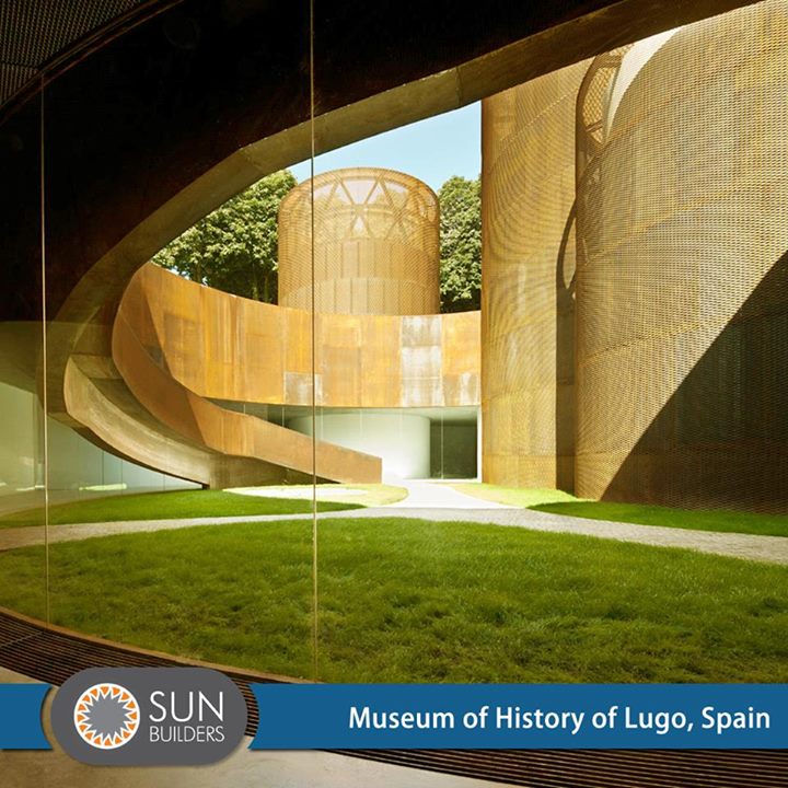 The Interactive Museum of History of Lugo in Spain is built entirely beneath the ground and entry to the museum is via a spiraling staircase that descends into a submerged ultra-modern courtyard. #Amazing #Architecture