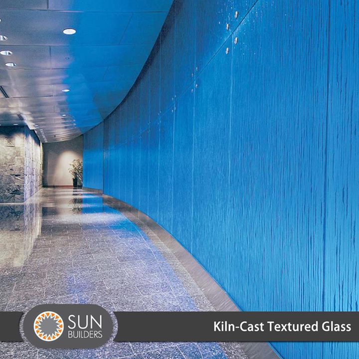 Fit for use in doors, partition systems, facades, and glazing fences, Kiln-Cast glass uses recycled materials and comes in a variety of colors and textures. #Green #Innovation #Glass