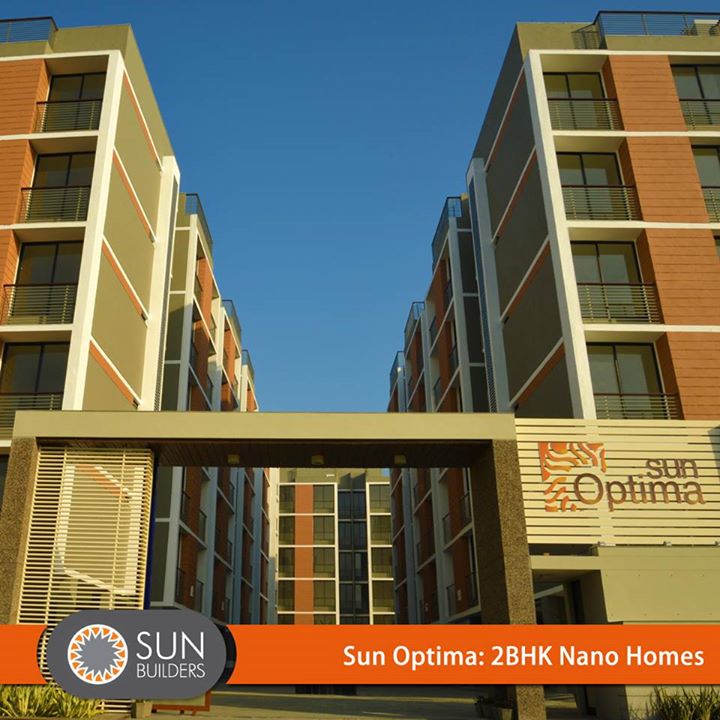 The perfect blend of Quality, Modernity, and Affordability - Sun Optima - 2BHK Nano Homes by Sun Builders Group. For details call +91 98795 23871 or visit http://goo.gl/uKnjQC #Home #Ahmedabad
