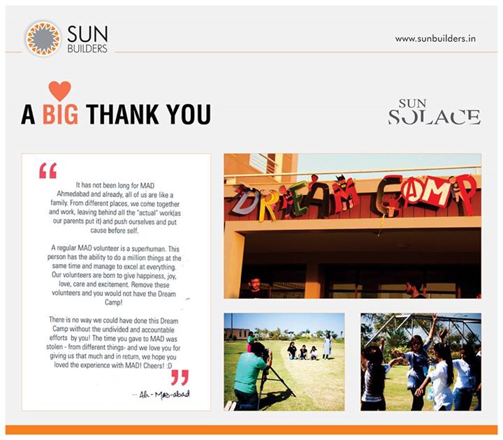 Sun Builders,  SunSolace,, MakeADifference, Ahmedabad, NobleCause