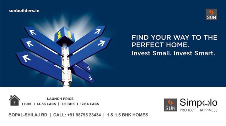 Roads might lead to many destinations, but your search for the perfect home that fits your budget will only lead to Sun Simpolo. Our latest Project Happiness with homes starting from 14.33 lacs only.

#SunSimpolo #ProjectHappiness

For inquiry visit: http://sunbuilders.in/GAdwords/