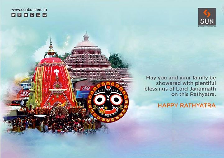 #SunBuildersGroup wishes you and your family Happy Rathyatra. 
May you  and your family be blessed abundantly.
