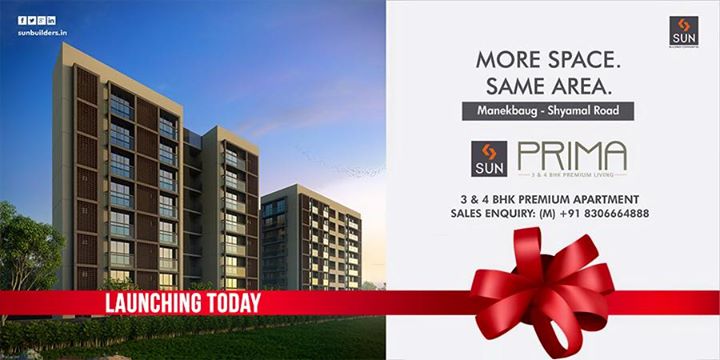 Launching Today #SunPrima, a new Milestone in Sun Builders Group Journey! 

To Know more visit - http://sunbuilders.in/Sun-Prima/