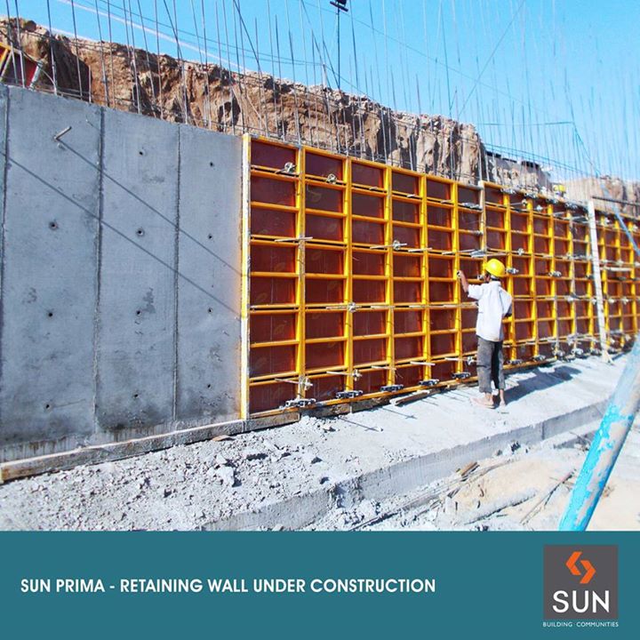 The retaining wall at Sun Prima is going up. 
A class-apart lifestyle is soon coming to Manekbaug - Shyamal Road. 
For more details, please visit: www.sunbuilders.in/sun-prima