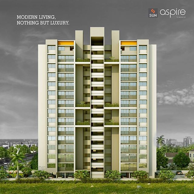 All 2.5 BHK apartments offer you aspirational living. Because such living is only for those who dare. Dare to aspire. #SunAspire #Sunbuilders #ModernLiving #luxuryliving