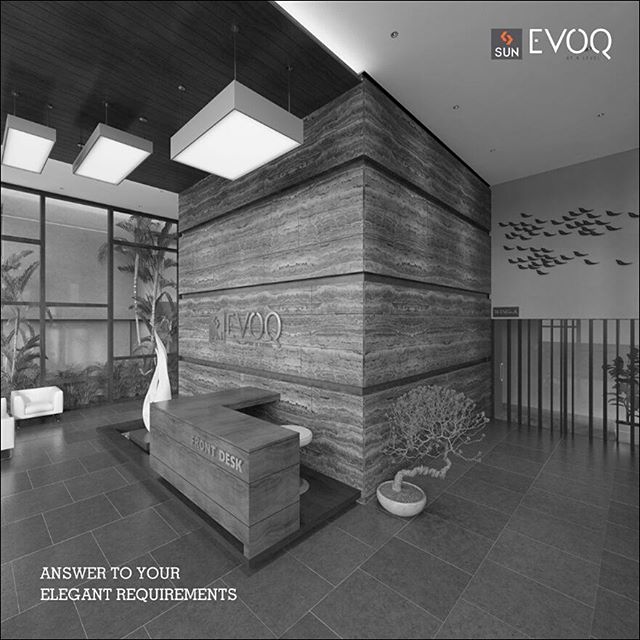 Designed with an emblematic building entrance with a waiting lounge, Sun Evoq gives you 