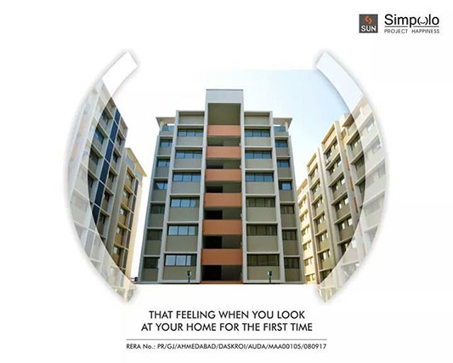 When you step inside your own home for the first time it's a special feeling, in that moment all your hard work seems worth it. Feel that special emotion by stepping inside your home at Sun Simpolo in Bopal Shilaj Road which is now possession ready.

#SunBuilders #SunSimpolo #ProjectHappiness #FirstHome #SmartInvestment #PossessionReady