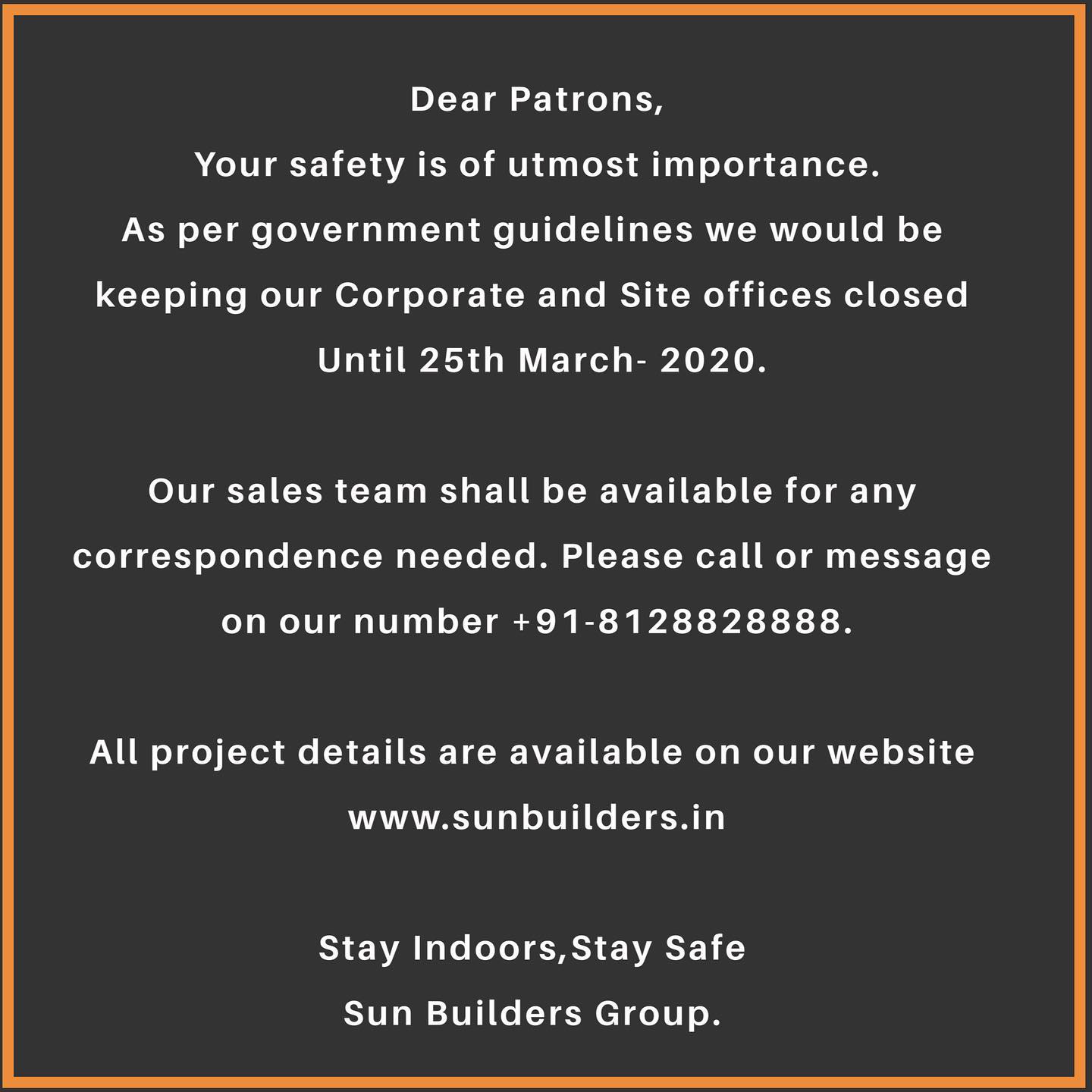 Sun Builders, announcement, alert
