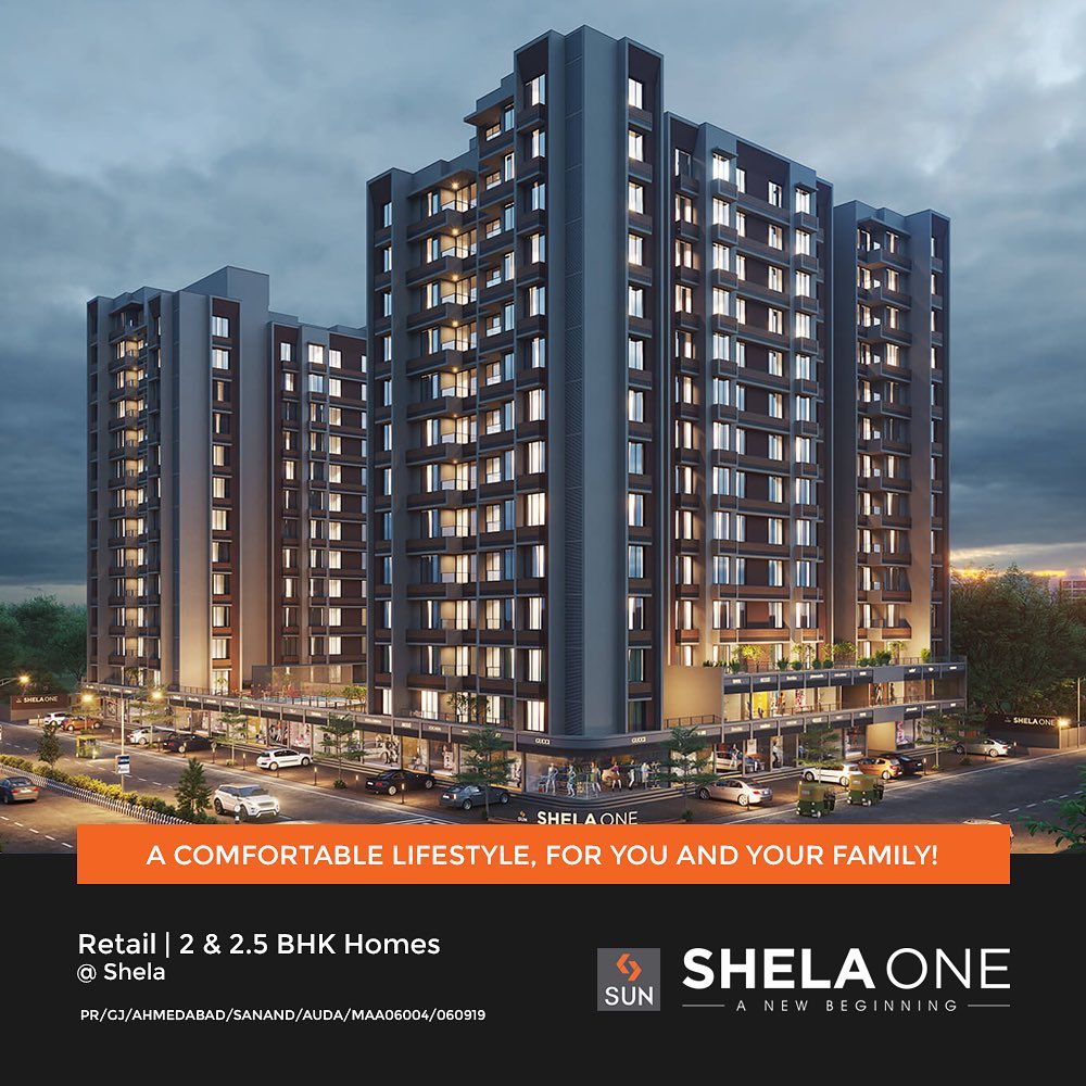 Sun Builders, Shela, Ahmedabad, retail, residential, SunShelaOne, SunBuildersGroup, Gujarat, RealEstate, SunBuilders
