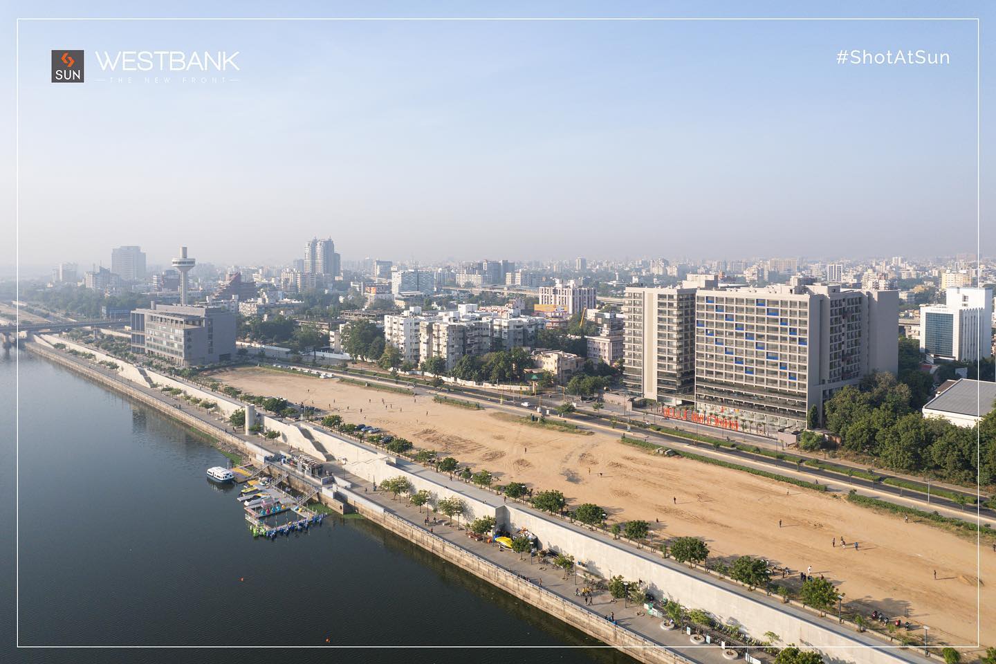 Sun Builders,  SunBuildersGroup, SunBuilders, SunWestBank, ShotAtSun, Commercial, Offices, Retail, AshramRoad, droneshots, aerial, aerialview, RiverFront, PossessionReady, BuildingCommunities, SmartInvestment, RealEstateAhmedabad, helloahmedabad