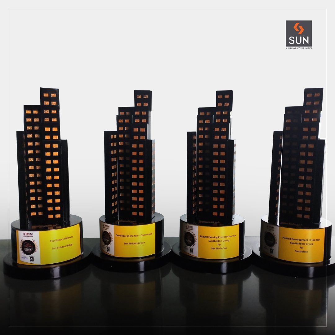 Sun Builders,  SunBuildersGroup, SunBuilders, RealEstateAhmedabad, IndiasFinestDevelopers, BuildingCommunities, Awards