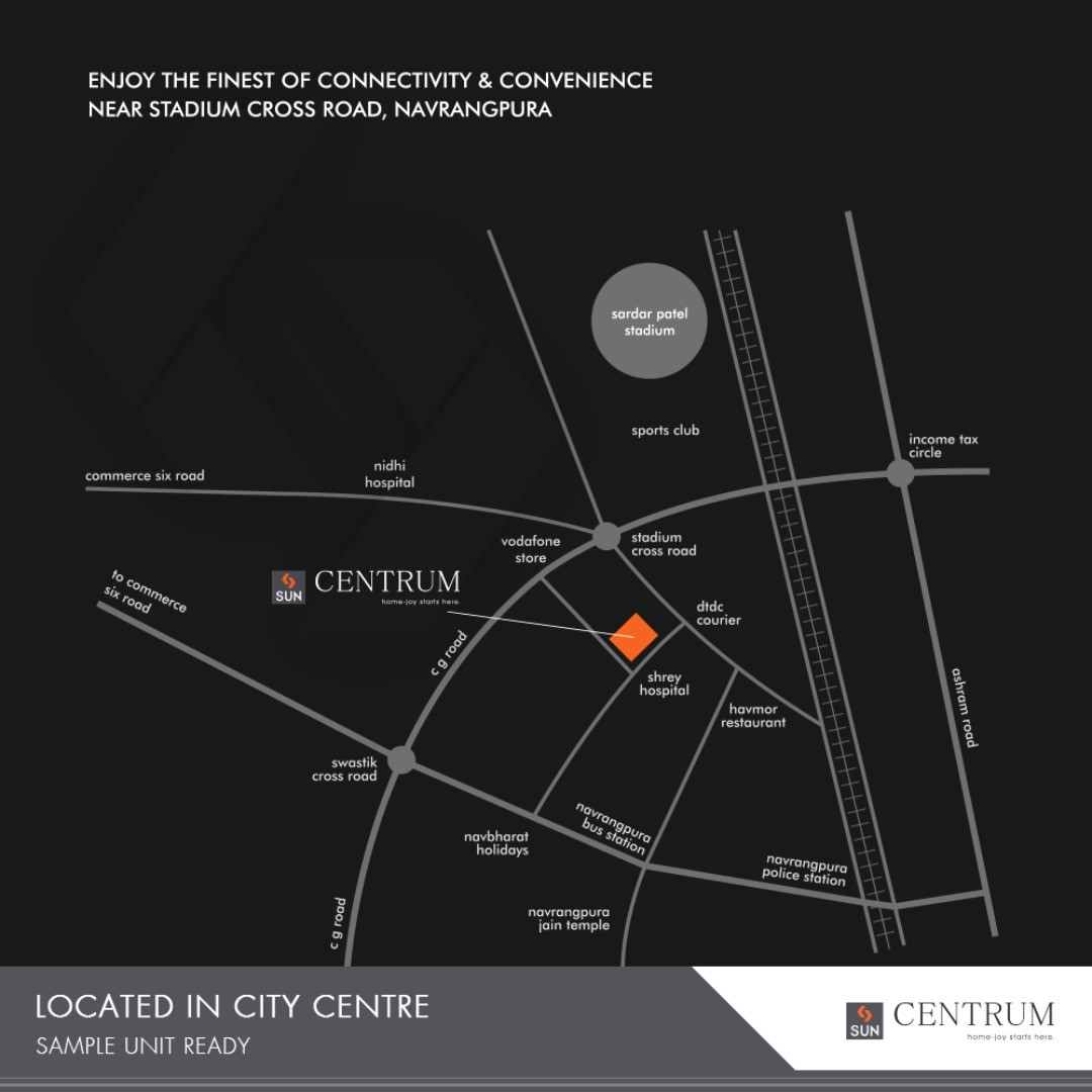 Sun Builders, SunCentrum!, RealEstate, RealEstateGujarat, SunBuildersGroup, Gujarat, India, SampleUnitReady