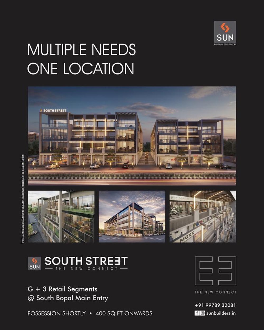 Sun Builders, SunSouthStreet, Ahmedabad, SunBuildersGroup, Gujarat, RealEstate, Commercial, Retail, SunBuilders, SouthBopal, SOBO