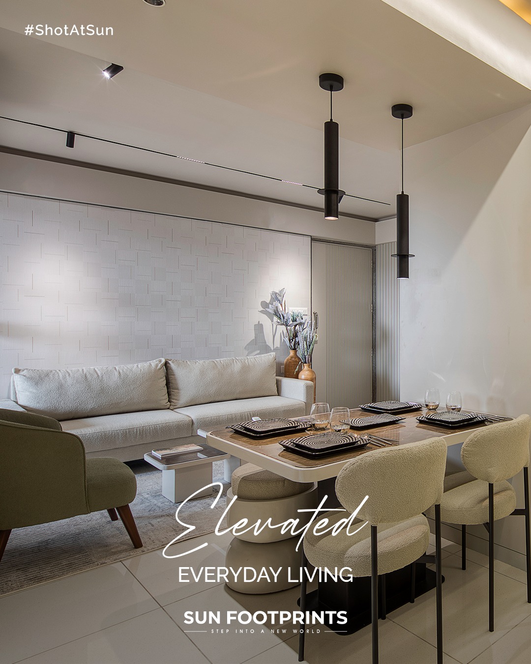 Sun Builders, SunFootprints, ElevatedLiving, EverydayComfort, ModernHomes, ResidentialLiving, ThoughtfulDesign, ShelaHomes, UrbanLifestyle, AhmedabadRealEstate, LifestyleUpgrade