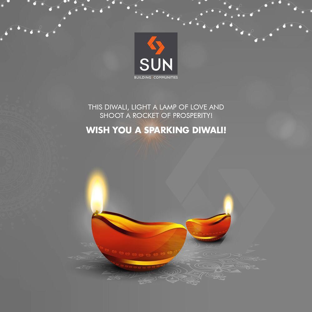 This Diwali, light a lamp of love & shoot a rocket of prosperity! Wish you a sparkling Diwali! 
#HappyDiwali #IndianFestivals #Celebration #Diwali #Diwali2018 #FestivalOfLight #DiwaliIsHere #FestivalOfJoy #SunBuildersGroup #RealEstate #SunBuilders #Ahmedabad #Gujarat