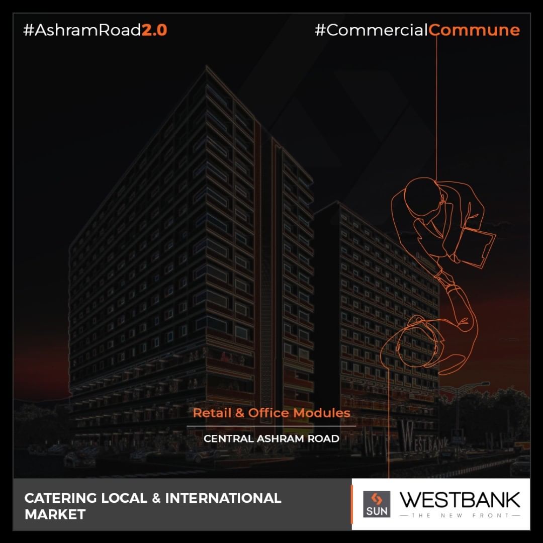 Retail & office modules that cater to the generation next entrepreneurs!

#SunBuilders #RealEstate #WestBank #SunWestBank #Ahmedabad #Gujarat #SunBuildersGroup #AshramRoad2point0 #commercialcommune #ComingSoon #NewProject