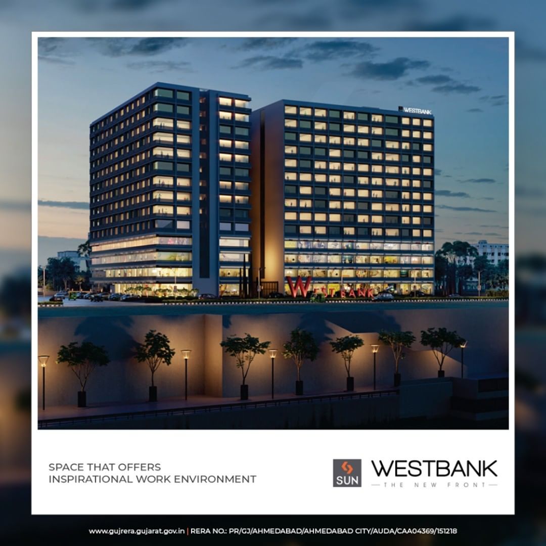 Sun Westbank is purposefully located at a prime junction. This new business hub with Ashram Road to its one side and The Riverfront on the other is an absolute visual treat.

#SunWestBank #SunBuildersGroup #Ahmedabad #Gujarat #RealEstate #SunBuilders
