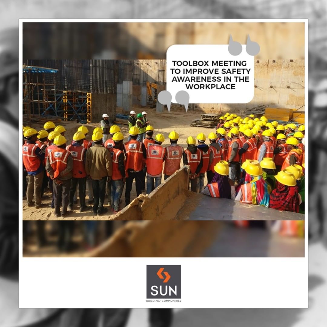 An informal safety meeting that focuses on safety-related to a specific job, such as workplace hazards and safe work practices

#ToolboxMeeting #Safety #SunBuildersGroup #RealEstate #Ahmedabad #Gujarat