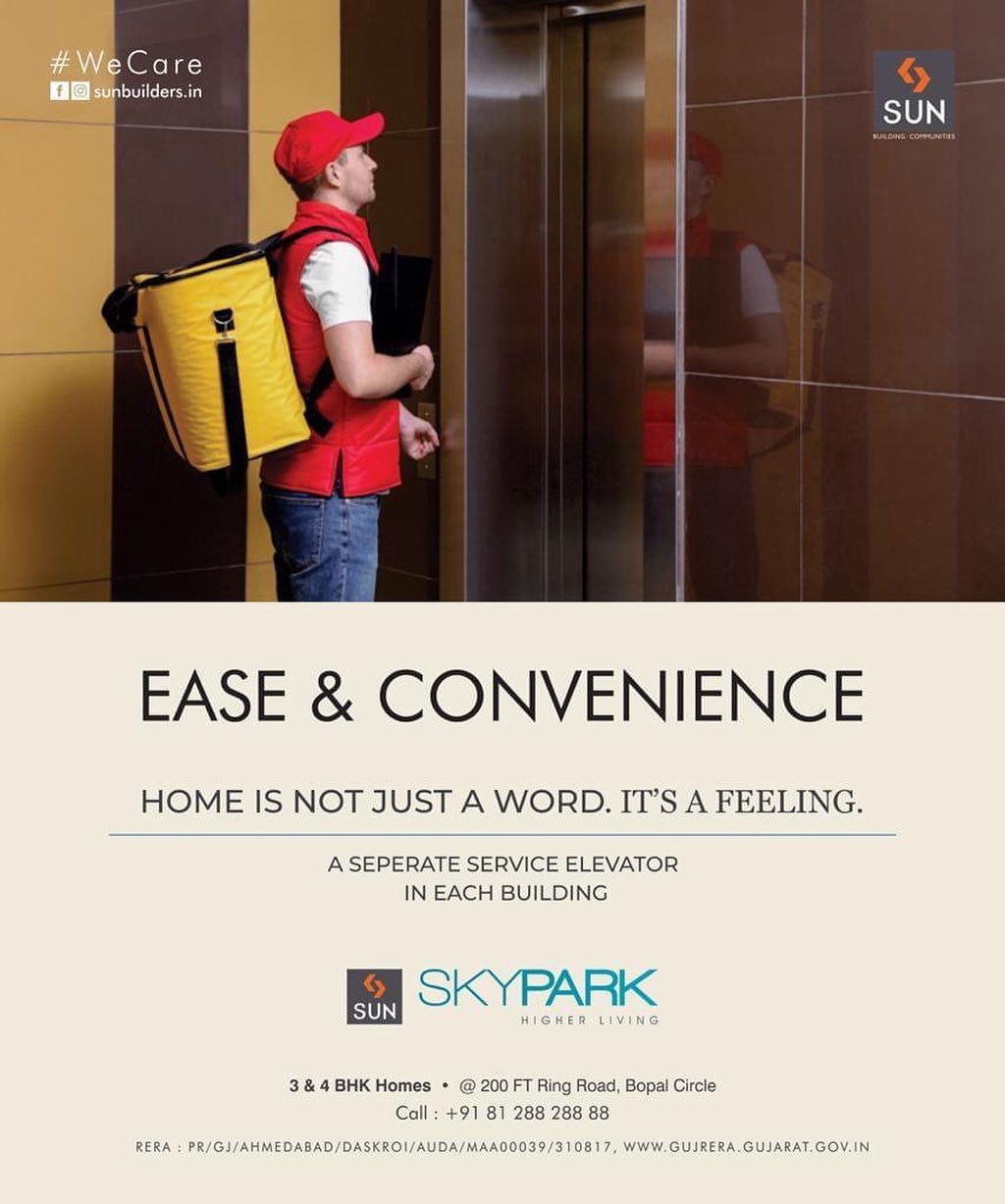 Nearly 4 decades of trust, quality construction, ethical practice and commitment is what you get with Us. 
Sun Sky Park, A 22 Storey Residential Community located at Bopal-Ambli is a new perspective to city Living in Ahmedabad that answers most of your questions through its impeccable quality, smart planning and modern amenities. 
Possession in 2 months!! For Details Call +91 987932058

#residential #bopal #ambli #luxuryhomes #3bhk #4bhk #safeinvestment #qualityconstruction #ethics #realestateahmedabad #sunbuildersgroup #staysafe #wecare