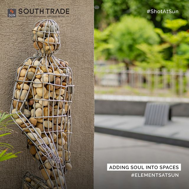 By sculpting life and light, we transform spaces, and invite you to escape the hustle and bustle of daily life while immersing self in a quiet oasis where inspiration and harmony meet.

#ArtInstallation #ElementsAtSun #SunBuildersGroup #SunBuilders #Retail #RealEstateAhmedabad #SunSouthTrade