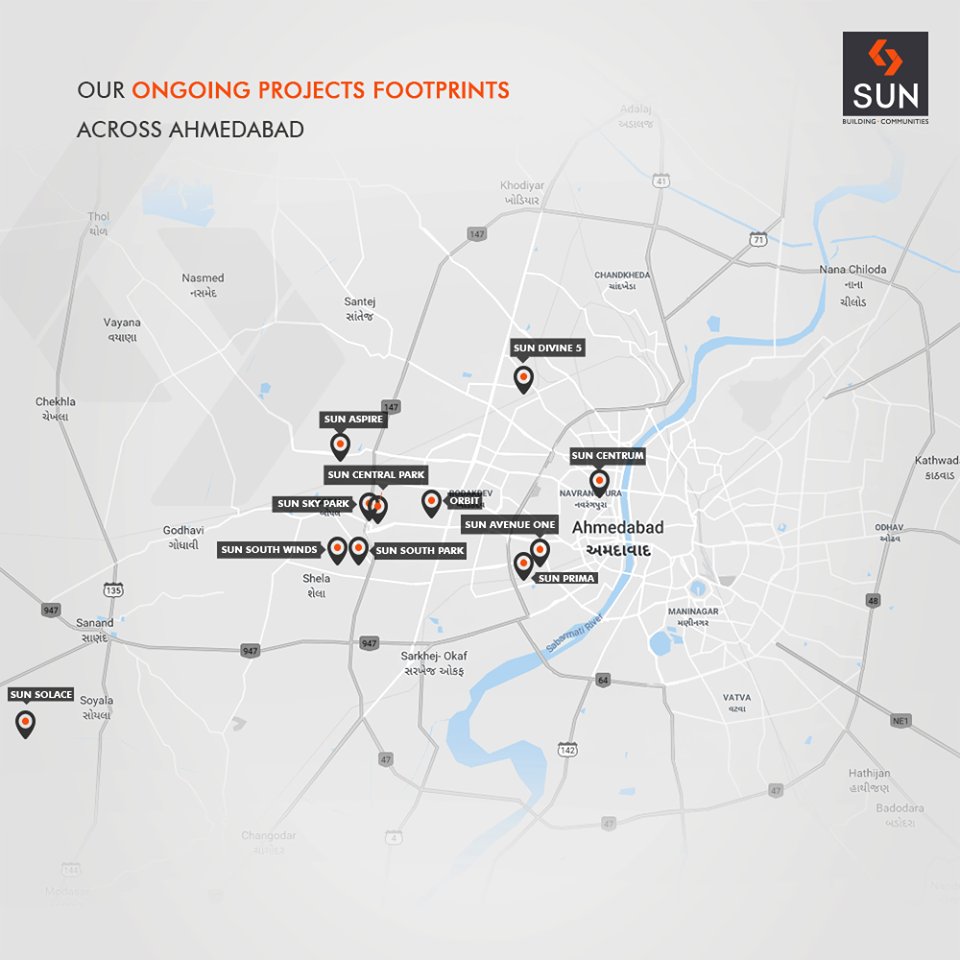 Expanding our horizons across the city, the footprint of our ongoing projects across the city of Ahmedabad!

#SunBuildersGroup #RealEstate #SunBuilders #Ahmedabad #Gujarat https://t.co/Wkrb9CkhWk