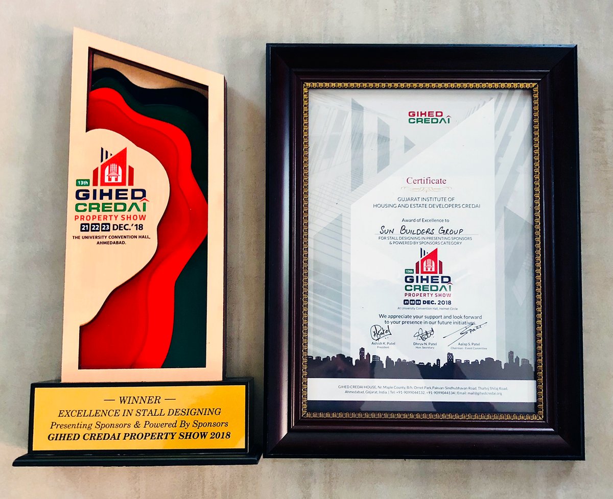 We are overwhelmed with the optimistic response over the weekend at the GIHED Credai Property Show 2018.
Thank you everyone, who visited our stall and to the GIHED community to grace us with 2awards for 