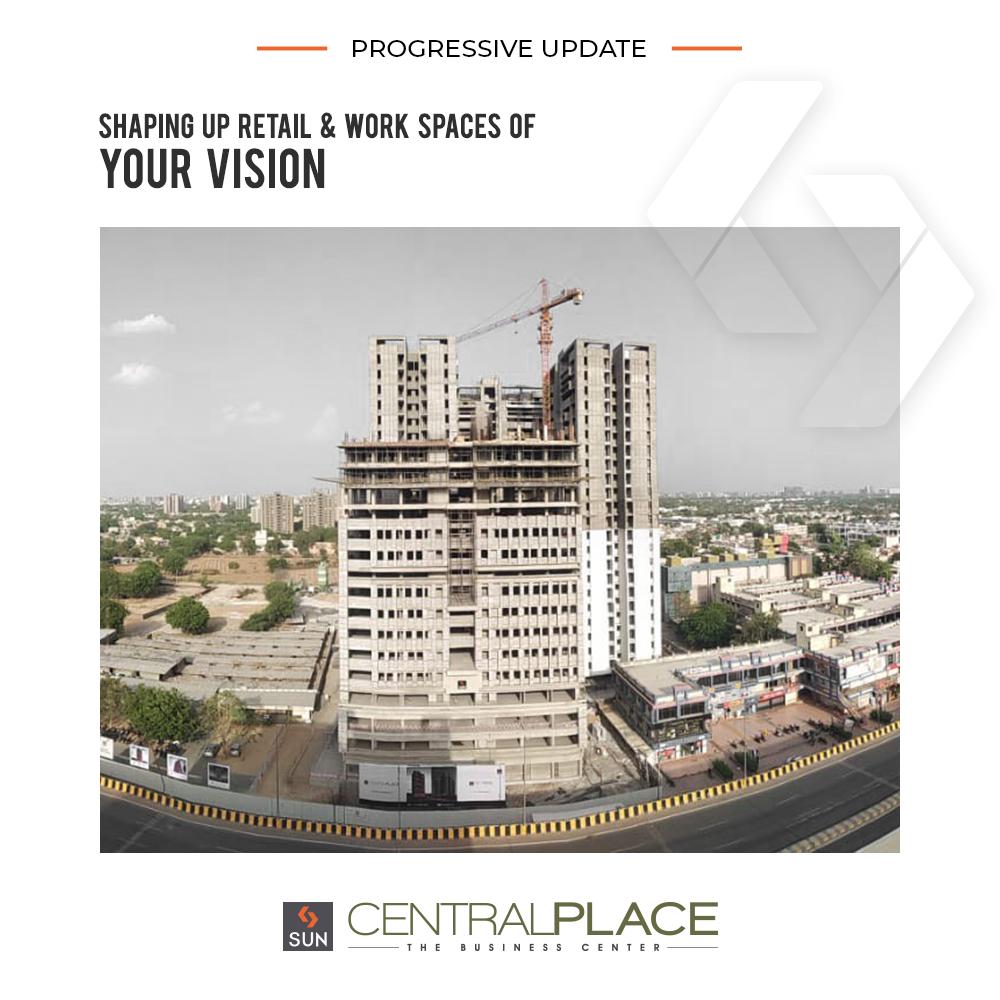 #ProgressiveUpdate of #SunCentralPlace, a business centre that offers you everything for shaping your retail & work spaces!

#SunBuilders #RealEstate #ProgressiveSpaces #Ahmedabad #Gujarat https://t.co/VQ578BZUxG