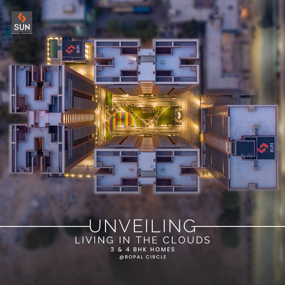 Welcome to a new perspective of City living in Ahmedabad. 
Unveiling a Home in the Clouds with 3 & 4 BHK Residences that provide conducive environments to nurture and grow together. 
#SunSkyPark #SkyPark #SunBuilders #SunBuildersGroup #Ahmedabad #Residential #Bopal #3BHK #4BHK https://t.co/9o9up5zIFr