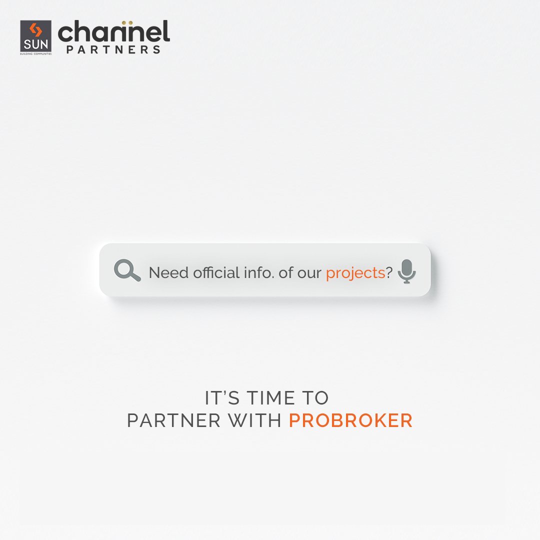 Do you need the official information about our projects?

Well, the only solution is to reach SUN CHANNEL PARTNERS. 

Register on https://t.co/QCeyCtdpYk

#SunBuildersGroup #SunBuilders #ProBrokers #ChannelPartners #Brokers #SunBuildersBrokers #BuildingCommunities https://t.co/v3R4WCmYRV