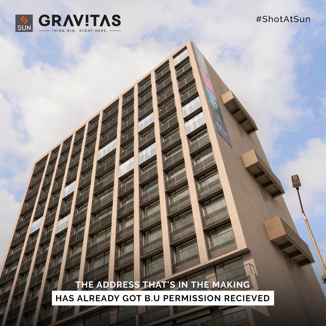 Rejoice, the iconic address is all set to be yours!

It feels like we are a step closer to you and your dreams because #SunGravitas is in the final finishing phase and has received BU Permission.

For Details Call: +91 9978932059

#ShyamalCrossRoad #RealEstateAhmedabad https://t.co/ZqGO5yNPRh