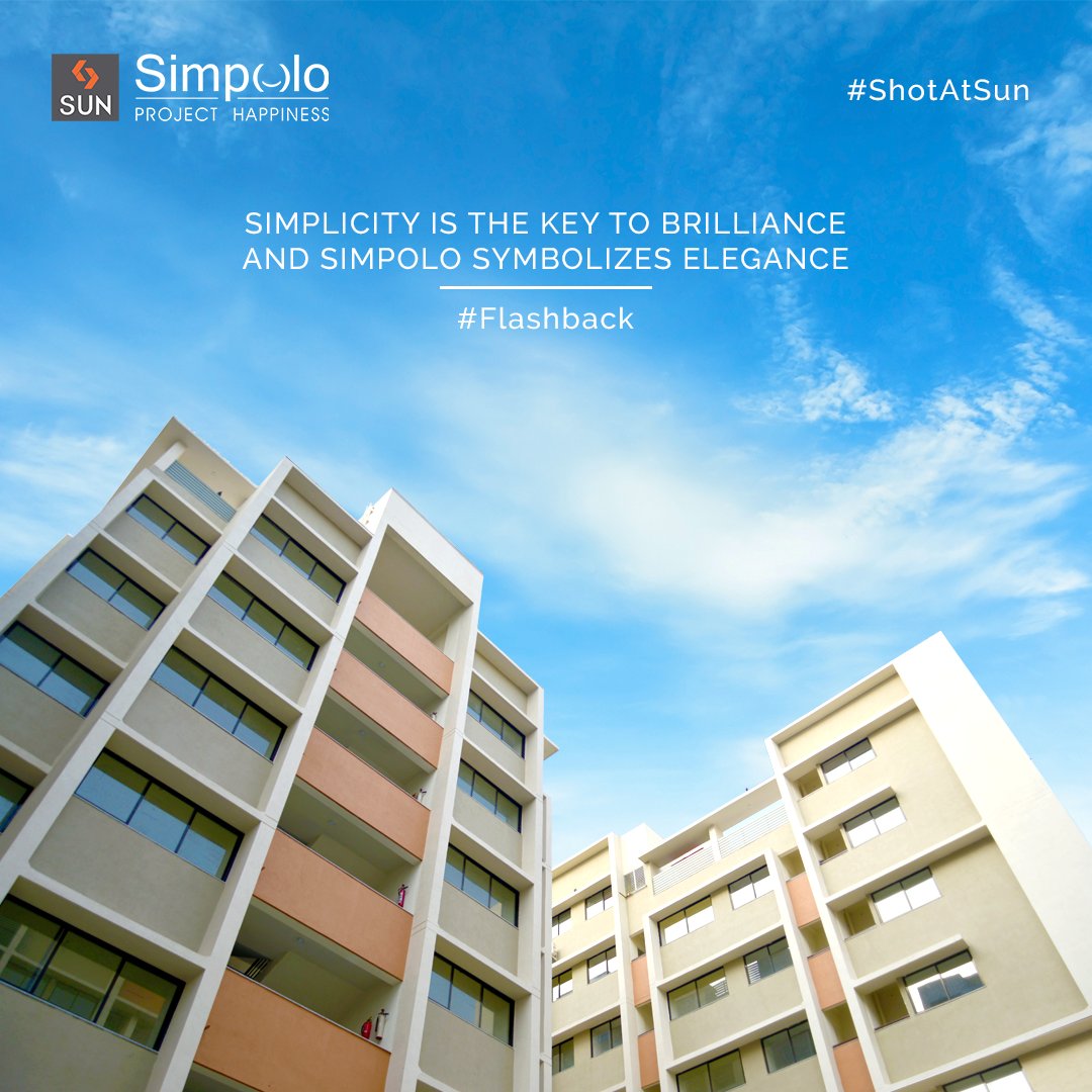 Having rooted its inspiration from the truth ‘simplicity is the essence of happiness’; the residential project #SunSimpolo has been offering happiness to its residents in the form of amenities & conveniences.

Location - North Bopal
Year Of Completion - 2017

#SunBuildersGroup https://t.co/UNMy4NJgAE