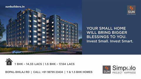 Invest smartly in #SunSimpolo 1&1.5BHK homes smartly constructed at Bopal-Shilaj road.Book now http://t.co/ba0lmKvR0V http://t.co/L2tJLX5H7R