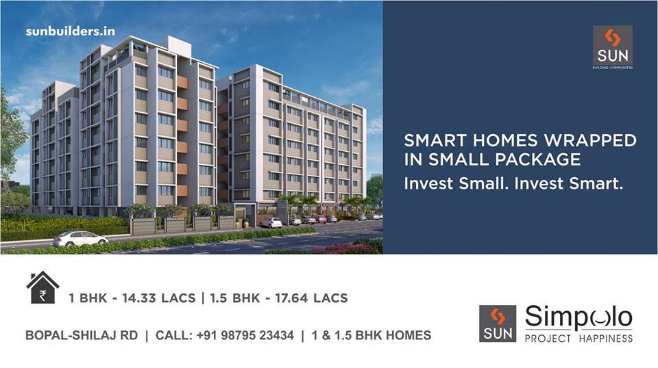 #SunBuildersGroup presents #ProjectHappiness #SunSimpolo, compact 1 & 1.5 BHK homes starting from just 14.33 Lacs! http://t.co/Nrhb5wY9D0