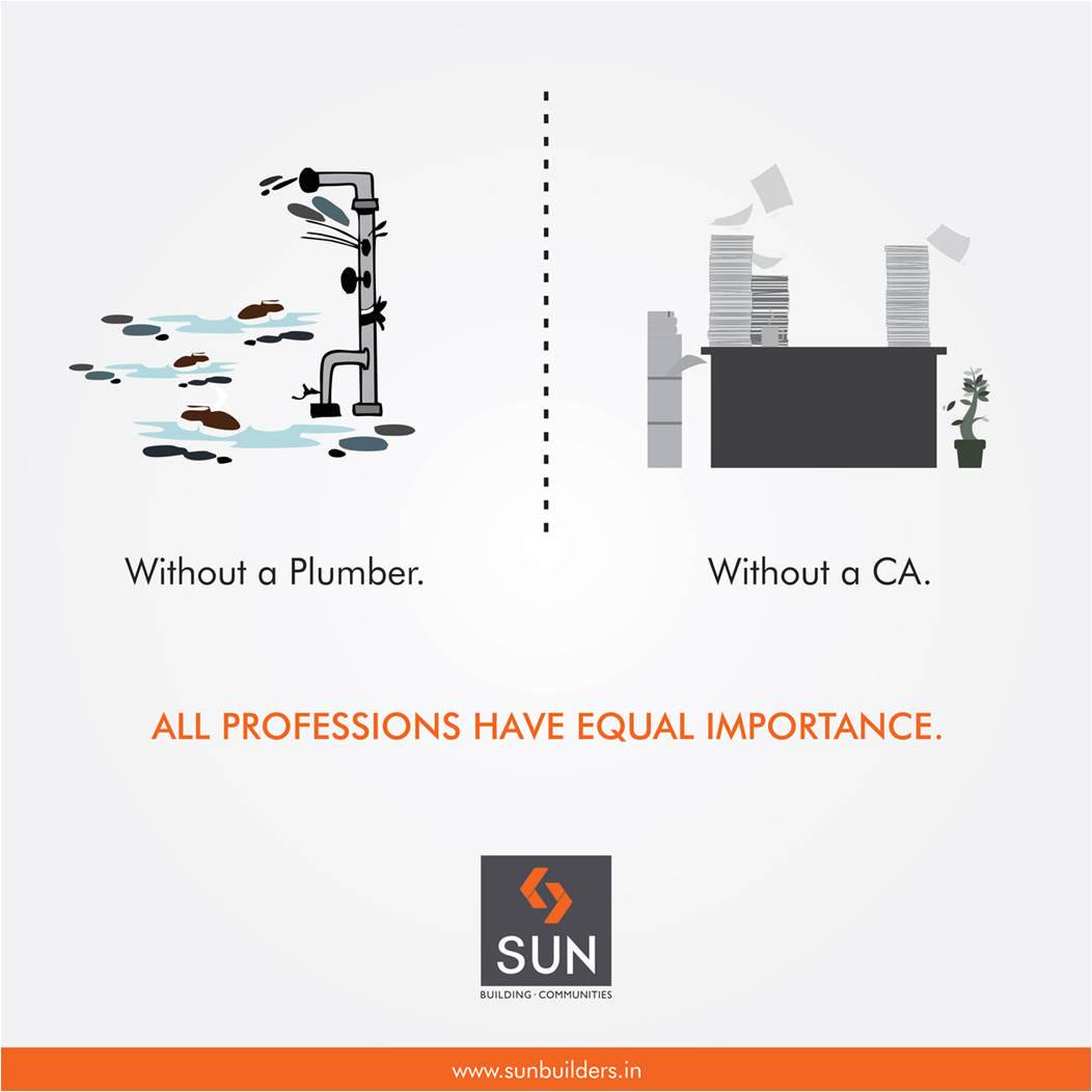 Sun Builders Group stands strongly on the belief that no profession is better than the other. All are equal. http://t.co/KOcBfo90M0